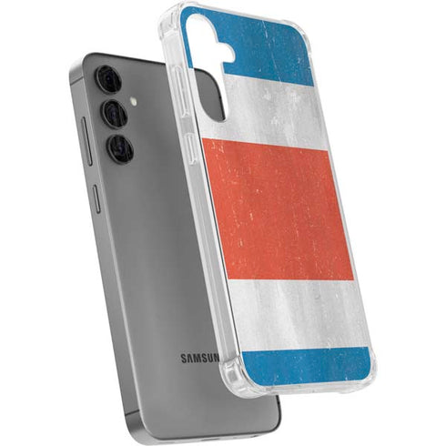 Costa Rican Flag Distressed Galaxy S24 Plus Clear Case